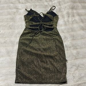 Elegant Black and Gold Women's Dress